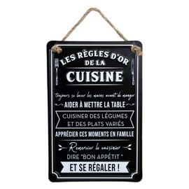 STC Metallschild mit goldenen Linealen der Küche, 20 x 30 cm
