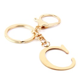 ORUZA Letter Keyring Alphabet Initial Keychain, Metal Letter Key Ring for Women Men Handbag Wallet Purses Alphabet (C)