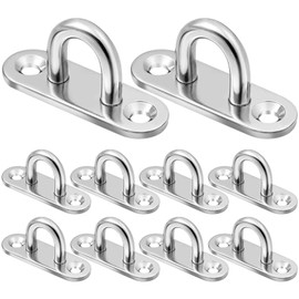 PUERHUACI 10 Stück Augplatte Edelstahl,Augplatte Mit Ose,M6 Edelstahl Deckenhaken für Aufhängung Hängesessel,Hängematte,Boxsack