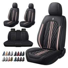 ANKIV Universal Fit Waterproof Breathable Nappa Leather Automotive Vehicle Car Seat Covers Set Cushion Protector for Sedan SUV