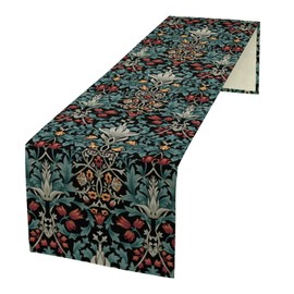 William Morris Original Design Green Table Runner Vintage Floral Table Runner for Dining Table Decor 13x70 Inch