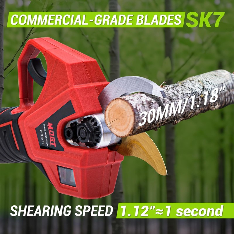 Electric Pruning Shears,Cordless Pruning Shears Brushless Motor with 2Pcs Rechargeable