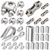 Leaum 36 Piece Wire Rope Clamp Set, with Wire Rope