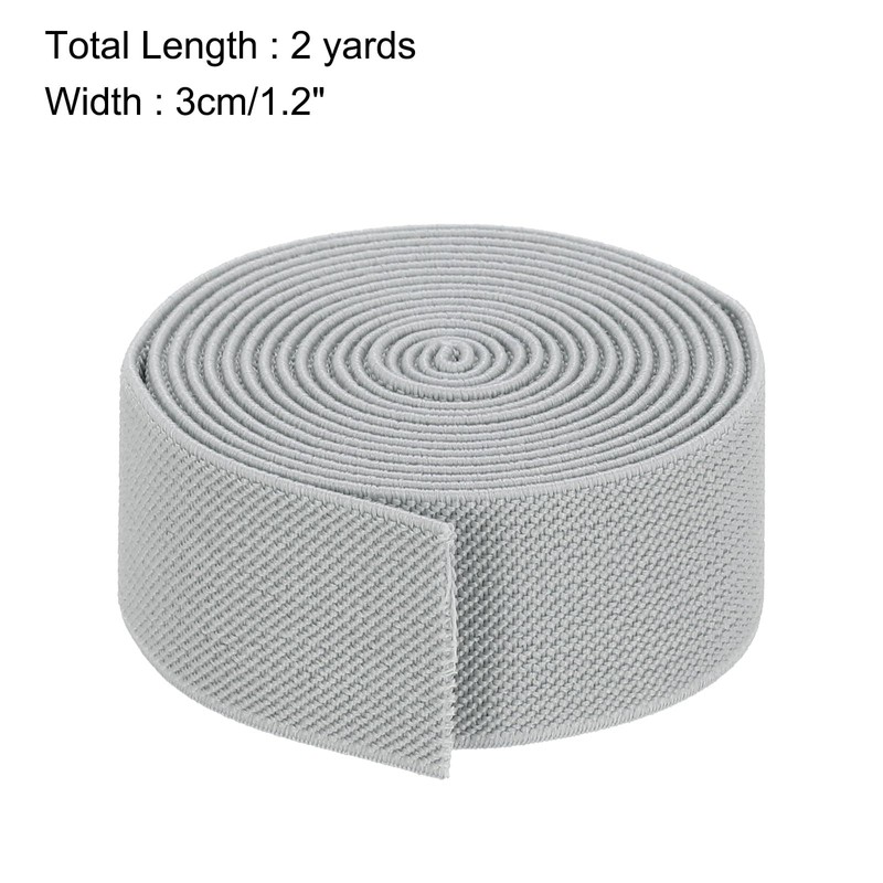 sourcing map Twill Wide Elastic Band Double-Side 3cm(1.2") Flat 2