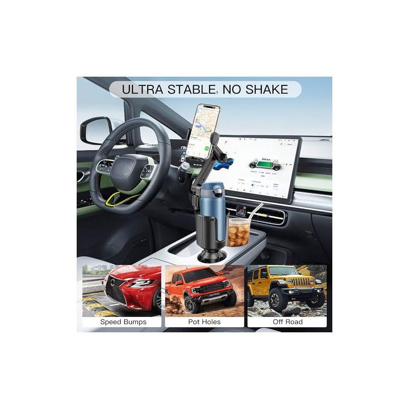 Cup Phone Mount for Car - 2026 Upgraded Long Arm
