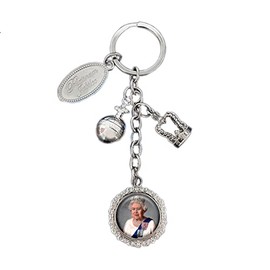 Queen Elizabeth Platinum Jubilee Charm Keyring Commemorative Memorabilia Souvenirs Car Key Chain (By LILAJ)