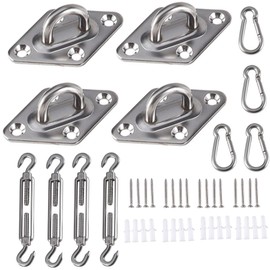 GIVIHGETI Set of 4 Stainless Steel Awning Mounting Set 304 Stainless Steel Mounting Set Accessories for Square and Triangle, Garden, Awnings Assembly