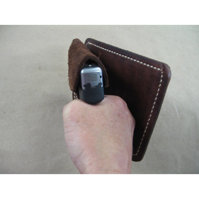 Azula Inside the Pocket Leather Concealment Handgun Wallet Holster for