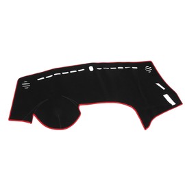Partuto Dash Cover - Car Center Console Non-Slip Dash Board Mat - for Kia Forte 2014-2018 - Polyester Black Red - 1Pc