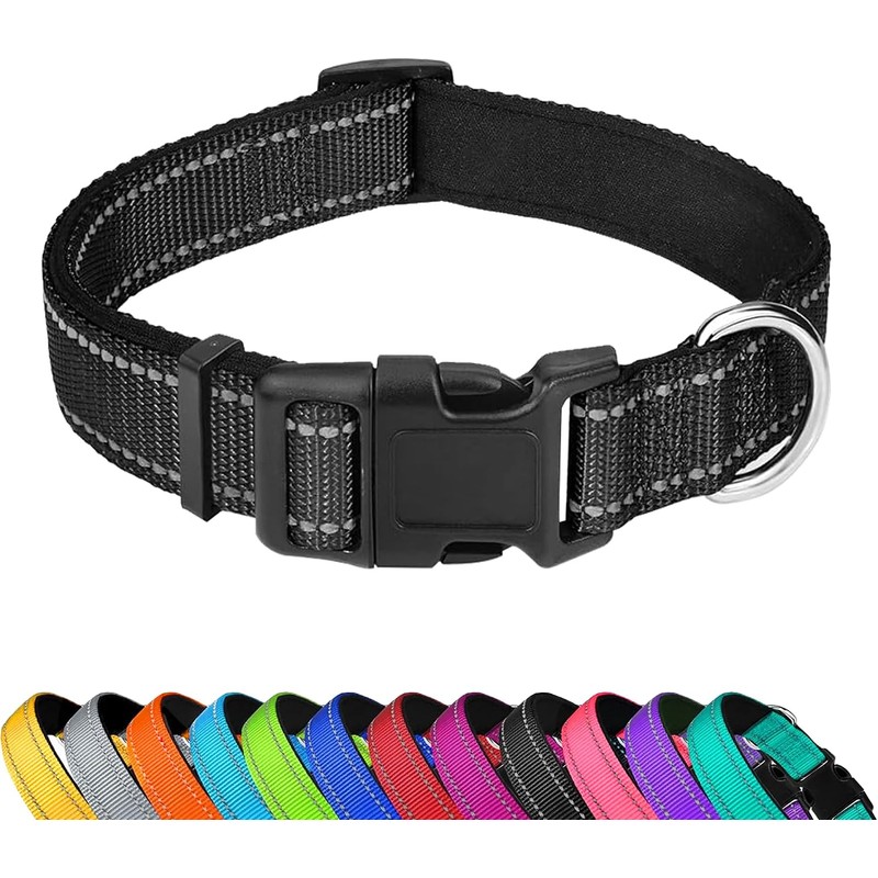 Collar reflectante para perro y gato, ajustable de neopreno suave
