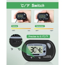 Zacro LCD Digital Aquarium Thermometer Fish Tank Water Terrarium Temperature