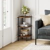 Tajsoon Tajsoon Corner Shelf Stand, 3 Tier Industrial Corner Shelves, Multipurpose Standing Display Shelf, Corner Shelving Unit for Bedroom, Living Room, Office, Kitchen, Rustic Brown