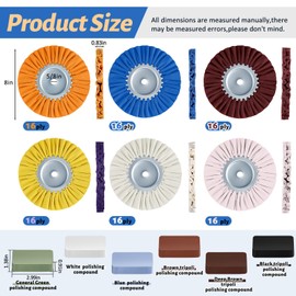 Amylove 12 Pcs 8" Airway Buffing Wheel Aluminum Wheel Polishing Kit in Diameter 5/8 Inch Arbor Hole, Safety Flange Polishing Compound and Aluminum Metal Polishing Wheel for Angle Grinder Mirror