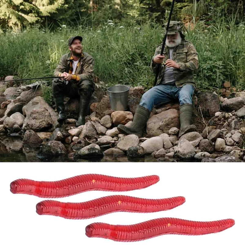 4cm 100pcs Soft Bait Set Realistic False Earthworm Worm Elastic