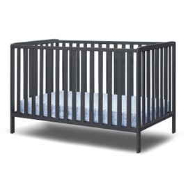 Sorelle Furniture Adrian Crib Modern 3-in-1 Convertible Crib, Made of Sustainable European Beech Wood, Non-Toxic Finish, Wooden Baby Bed, Toddler Bed and Child’s Daybed-Midnight