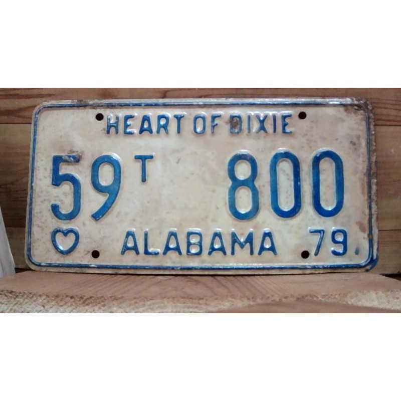 1979 ALABAMA LICENSE PLATE HEART OF DIXIE. VINTAGE AUTO TAG