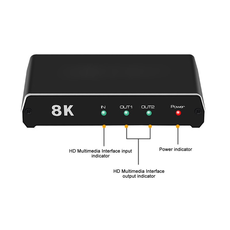 HD Multimedia Interface Splitter 1 In 2 Out 8K 60Hz