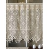Yaland Bistro Curtain, Boho Curtain, Handmade Crochet Curtains with Cut-Outs,