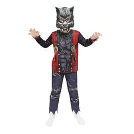 Kids Werewolf Costume - 3PC Top, Pants & Mask Halloween Outfit for Boys Girls, Monster Cosplay Fit for Age 4-10 Years (Werewolf, 7-8 Years)