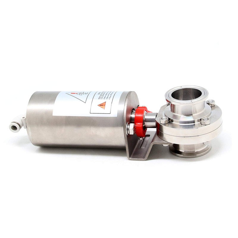 QiiMii 2" Sanitary SS304 Tri Clamp Pneumatic Actuator Butterfly Valve