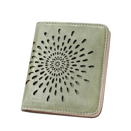 APHISON Womens Wallet, Slim Small Wallet for Women Men RFID Wallet Women Sunflower Leather ID Credit Card Holder Whit Zipper Coin Pocket Bifold Compact Wallet
