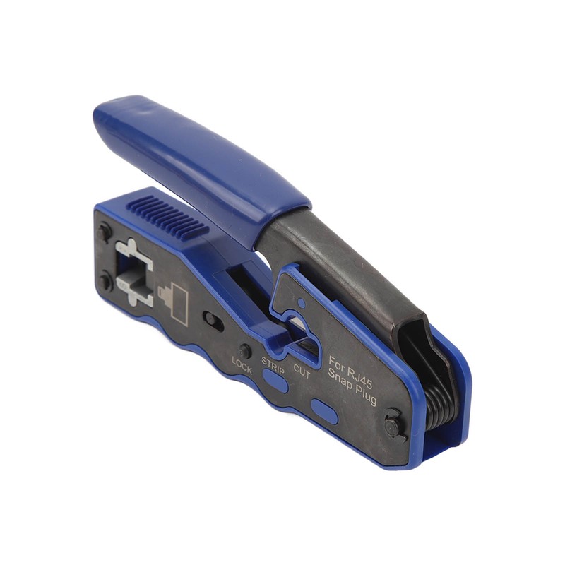 RJ45 Crimp Tool Pass Through Crimper with RJ45 Cat6 Crystal