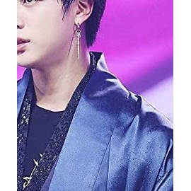 Liberty-M BTS Jin Model Earrings/Earrings, Single Ear, Popular Accessory, Ball Chain Access