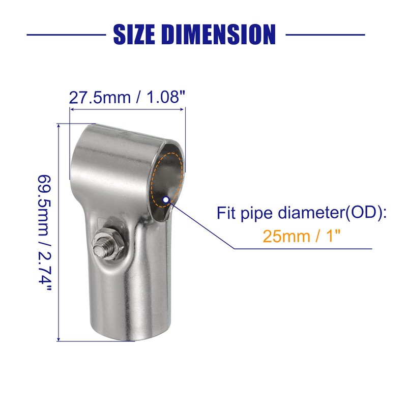 sourcing map T Pipe Clamp Connector 2pcs Structural Pipe Connector