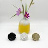 YOUYOUULU 4Pcs Antique-Black-Rose-Drawer-Knobs, Mid-Century-Retro-Flowers-Cabinet-Pulls, Metall-Heavy-Sturdy-Rose-Cupboard-Knob (Black)