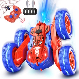 Ancitoy Spider Remote Control Cars for Kids,Double Sided 360° Flips Rotating 4WD Off Road Racing RC Car, RC Stunt Car Toys for Girls Boys Age 4 5 6 7 8 9 10,Perfect Kids Toys Gifts on Birthday (Red)