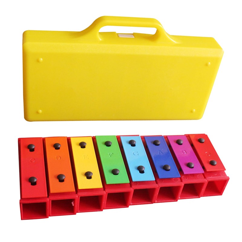 8 Notes Xylophone Colorful Educational Glockenspiel Xylophone Instrument with 2