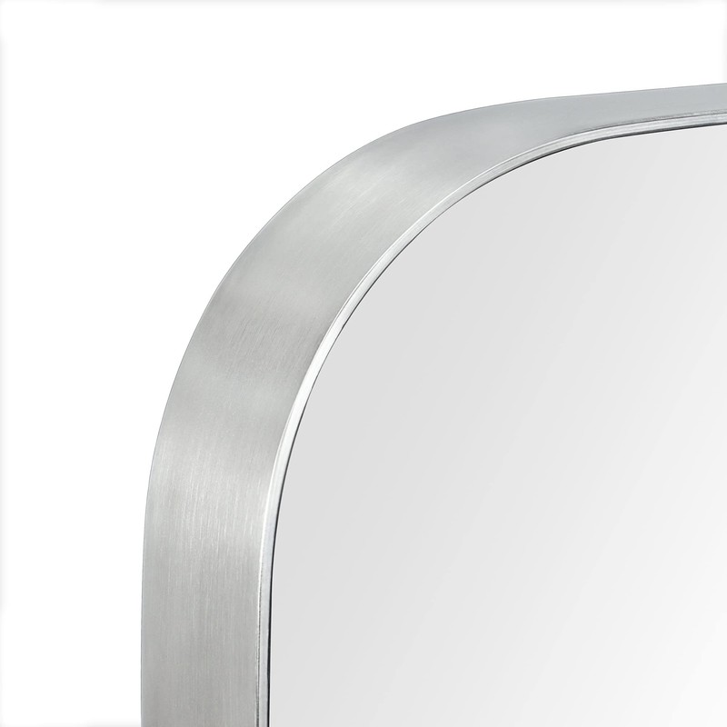GRACTO 24x36'' Brushed Nickel Metal Framed Bathroom Mirror for Wall