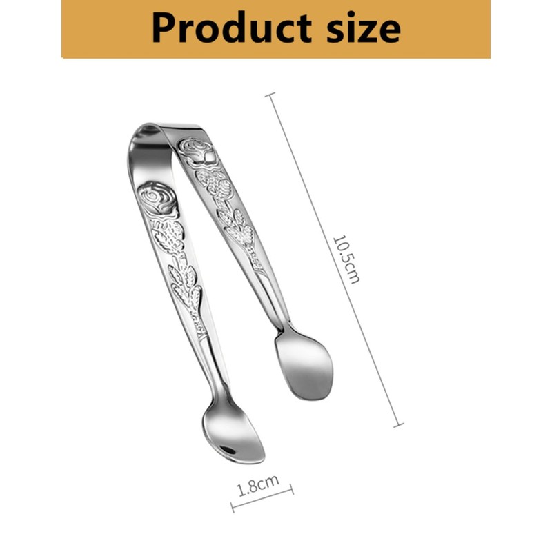 4 pcs Sugar Cube Tongs,Rose Relief Sugar CubeTongs, Rose Relief