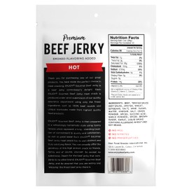 Enjoy Hot Beef Jerky 12 oz (Pack of 1) | Traditional Style | High Protein | Low Fat | Zero Trans Fat | No Preservatives | No MSG | No Nitrites | USA Made | Resealable Bag