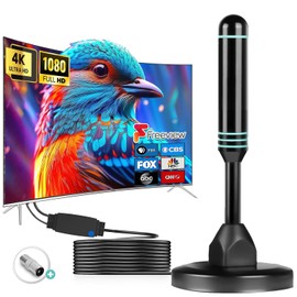 TV Antenna Indoor Antenna for Smart TV for Long Range Reception and All Smart TVs HD Digital Antenna with Amplifier Signal Booster for Local Channels Supports 4K 1080p(Blue)