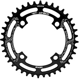 DECKAS Round Chainring 104BCD 40T 42T 44T 46T 48T 50T 52T Narrow Wide Chainring for 7 8 9 10 11 12 Speed Chains (Round Black, 52T)