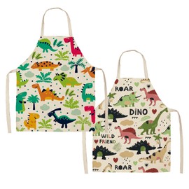MQWDGJ Children's Apron, Pack of 2 Cooking Aprons, Children, Painting Apron, Children, Adjustable Toddler Cooking Apron Boys Girls for Kitchen, Cooking, Baking, Painting, Party, 1