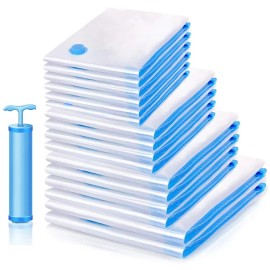 Vacuum Storage Bags – Compression Bags Clothes, Travel Storage Bags No Pump