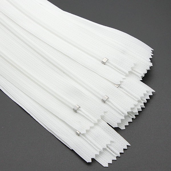 YIGUANXIN 20 Pcs 24" White Nylon Zips for Sewing Craft