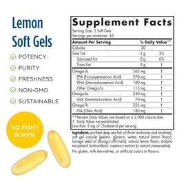 Nordic Naturals ProEFA 3-6-9, Lemon Flavor - 90 Soft Gels - 565 mg Omega-3 - EPA & DHA with Added GLA - Healthy Skin & Joints, Cognition, Positive Mood - Non-GMO - 45 Servings