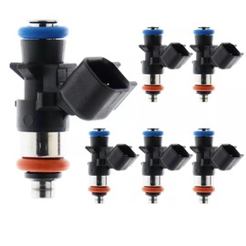 6pcs 4 Hole Fuel Injector For Chrysler 200 300 Dodge Challenger Charger Durango Grand Caravan Journey Jeep Grand Cherokee Wrangler Ram 1500 2500 3500 2011 2012 2013 2014 2015 2016 2017 3.6L 0280158233