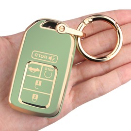 QBUC for Honda Key Fob Cover Case with Keychain for Honda Accord Civic CRV Pilot Odyssey Passport EX-L Smart Remote Ke