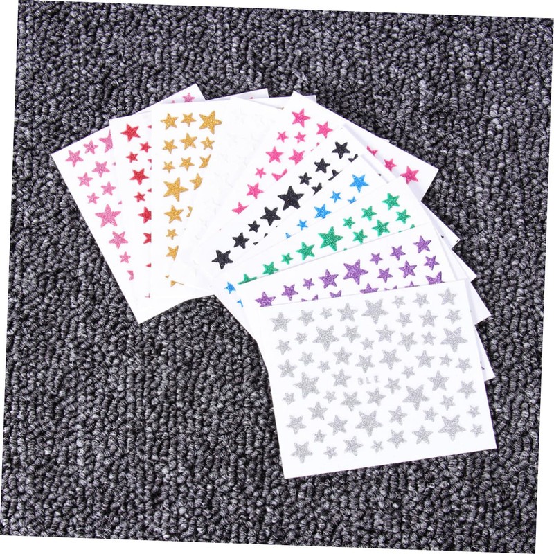 Ipetboom Nail Art Sticker Set 10 Pack Glitter Star Nail