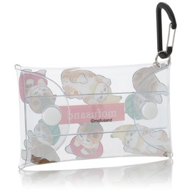 mofusand0017 Pouch, Small Items, Commuter Purse, Coin Purse, Makeup Pouch, Carabiner, Clear Multi Case, Small, Women's, Girls, Students, Children, Sieves (MFS-133)