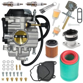 Carburetor Fit for Yamaha Bear Tracker 250 YFM250 YFM 250 YFM250X YFM250B 1999-2004 4XE-14140-00-00 With Air Oil Filter Intake Manifold Fuel Tank Petcock