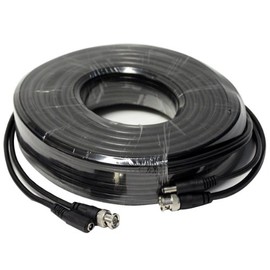 HDVD, 25ft HD SDI PREMADE Combo Video & Power Cable for HD-SDI Cameras, BNC M-M, 2.1mm Power M-F, Splittable from End to End, Black