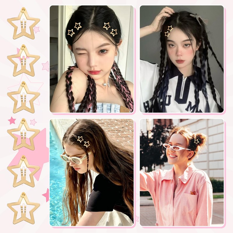 Kunoli Star Hair Clip Y2K Accessories Silver Clips