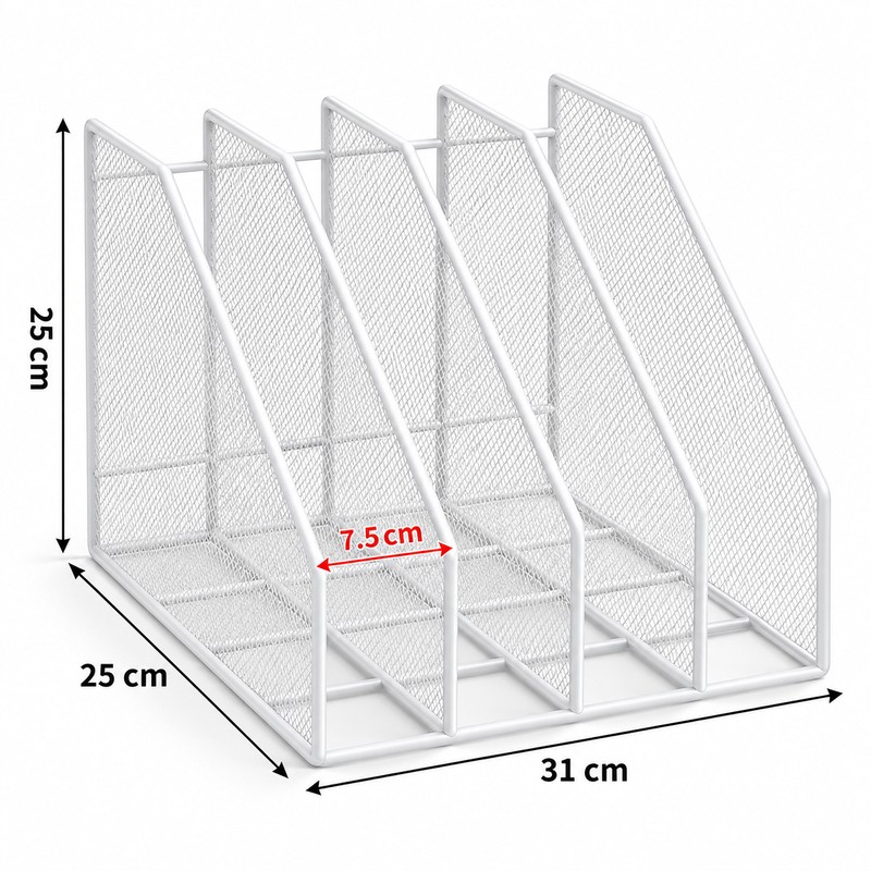 Metal Mesh Desk File Organizer for Documents and Books –