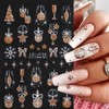 6Sheets Christmas Nail Stickers 3D Gold Glitter Decals Snowflakes Elk