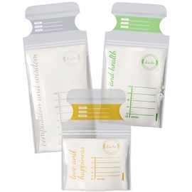 Lurko Bolsas de Almacenamiento de Leche Materna Bolsas de Leche Materna en 3 Tamaños Breast Milk Bag 100, 150 y 240 ml Bolsas para Almacenar Leche Materna Breastmilk Esterilizadas Bolsas Recolectoras de Leche Materna Listas para Usarse (50)